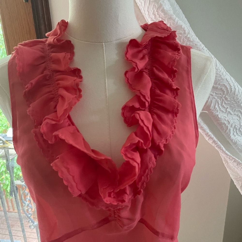 Marc by Marc Jacobs Coral Sleeveless Silk Blend Top Blouse Large - Picture 3 of 7